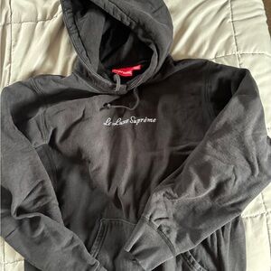 Black Supreme Sweatshirt with Hood